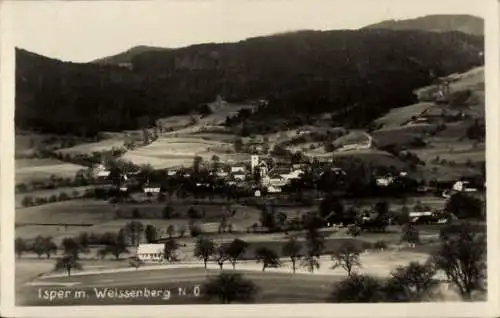 Ak Markt Isper Yspertal Niederösterreich, Schwarze und weiße Fotografie, ländliche Landschaft,...