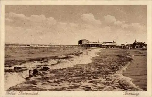 Ak Świnoujście Swinemünde Pommern, Brandung, Strandpartie