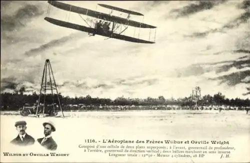 Ak L'Aéroplane des Frères Wilbur et Orville Wright, Flugpioniere