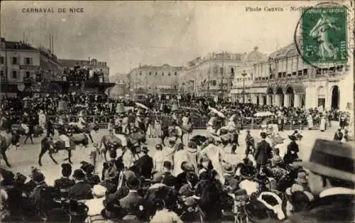 Ak Nice Nizza Alpes Maritimes, Karneval von  Menschenmengen,  Gebäude