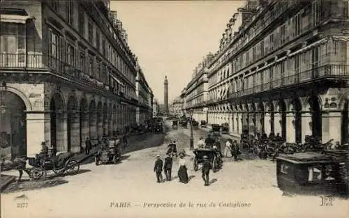 Ak Paris I, Banque de France, Hotel de Toulouse, Rue Croix des Petits Champs, Historische Straße,