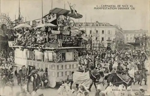 Ak Nice Nizza Alpes Maritimes, Karneval, Festwagen, Menschenmenge, Feierlichkeiten