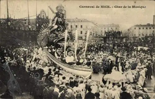 Ak Nice Nizza Alpes Maritimes, Karneval von  Wagen der Musik, Festumzug,  Kleidung