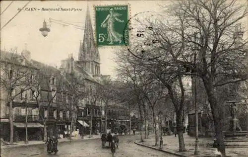 Ak Caen Calvados, Boulevard Saint-Pierre, französische , 5 Francs