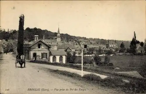 Ak Broglie Eure, Panorama, Straßenpartie