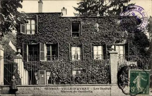 Ak Sevres Ville D'Avray, Gartenansicht, Gambetta Haus