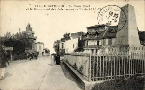 Ak Chatillon sur Marne , La Tour Biret, Monument der Verteidiger von Paris,  Architektur