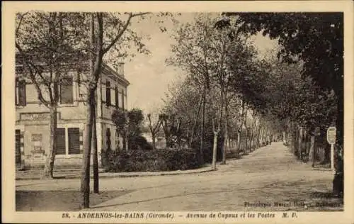 Ak Andernos les Bains Gironde, Allee