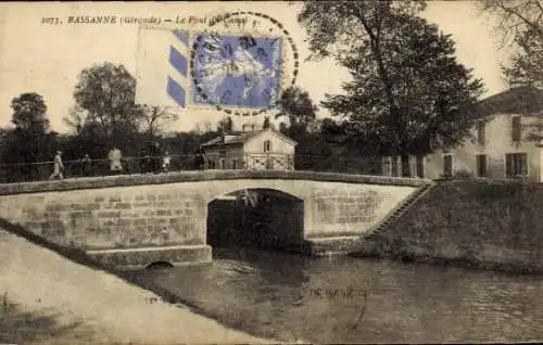 Ak Bassanne Gironde, Brücke