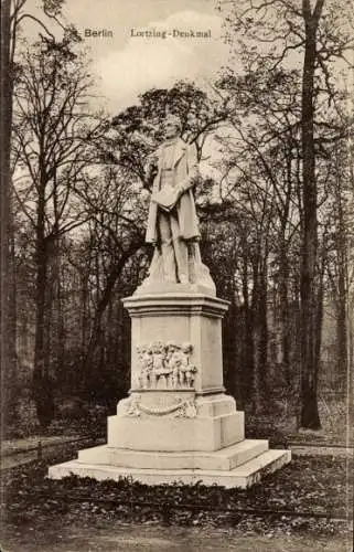 Ak Berlin Tiergarten, Lortzing-Denkmal