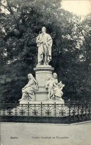 Ak Berlin Tiergarten, Goethe Denkmal