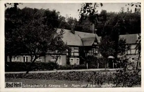 Ak Schmeckwitz Oberlausitz, Historisches Gebäude, Moor- und Eisenschwefelbad, ländliche Umgebung