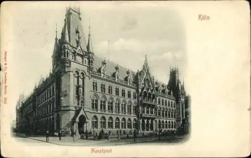 Ak Köln am Rhein, Hauptpost, s Gebäude, Architektur, Schwarz-Weiß-Fotografie