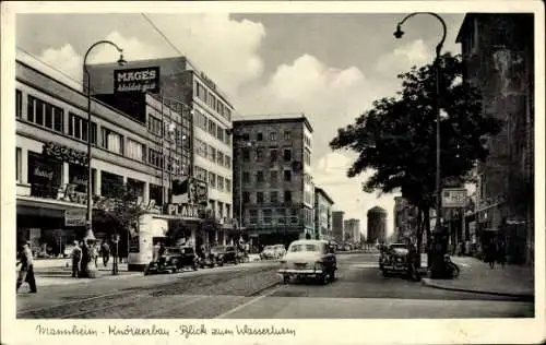 Ak Mannheim in Baden Württemberg, Knörzerbau, Wasserturm, Kino