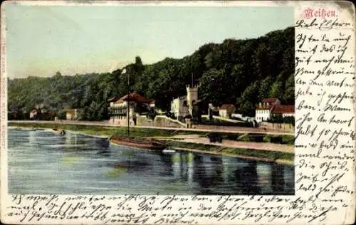 Ak Meißen an der Elbe, Teilansicht