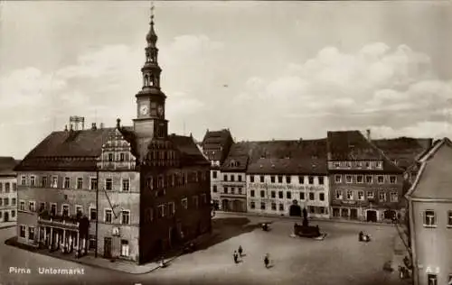 Ak Pirna an der Elbe, Untermarkt