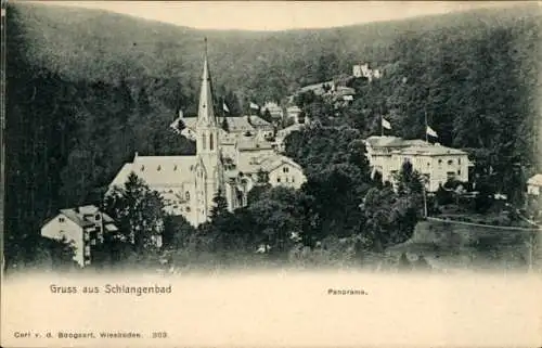 Ak Schlangenbad im Taunus Hessen, Panoramablick