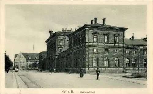 Ak Hof an der Saale Oberfranken Bayern, Hauptbahnhof