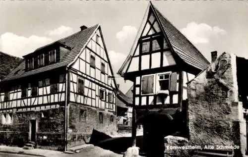 Ak Kornwestheim in Württemberg, Fachwerkhäuser, Alte Schmiede