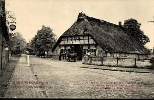 Ak Bad Zwischenahn in Oldenburg, Haus mit Reetdach, Mühleustraße 1,  Architektur, alte 