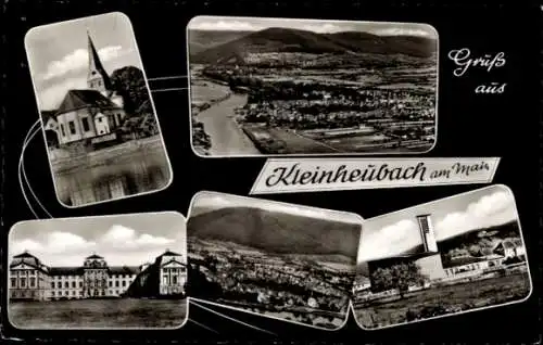 Ak Kleinheubach am Main, Kirche, Schloss Löwenstein, Fliegeraufnahme
