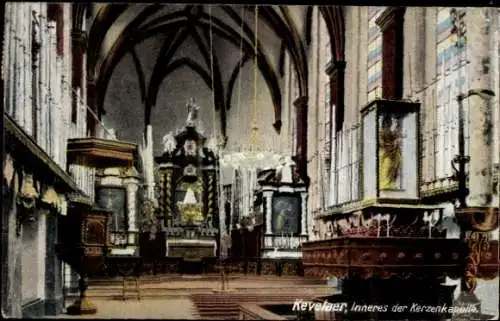 Ak Kevelaer am Niederrhein, Kerzenkapelle, Innenansicht, Kirchenarchitektur