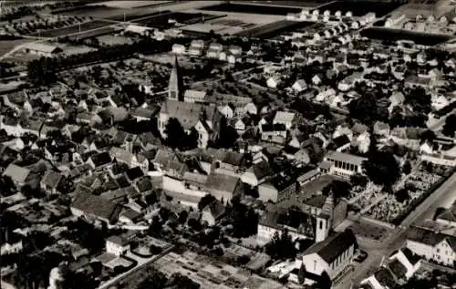 Ak Hattersheim am Main Hessen, Luftbild vom Ort