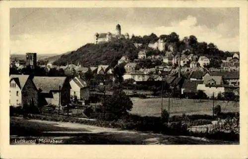 Ak Montabaur im Westerwald, Luftkurort  Hügel mit Schloss, Häuser und Landschaft