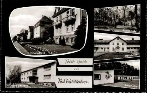 Ak Bad Waldliesborn Lippstadt in Westfalen, Villenpartie, Badehaus, Ruhehalle