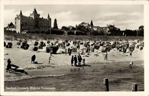 Ak Ostseebad Zinnowitz auf Usedom, Blick zur Promenade