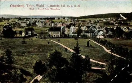 Ak Oberhof im Thüringer Wald, Stadtansicht von Oberhof, Hotel Wünscher, Thüringer Wald, Landschaf