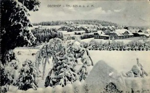 Ak Oberhof im Thüringer Wald, Schneebedeckte Landschaft, Wohnhäuser, Winterpanorama, Oberhof