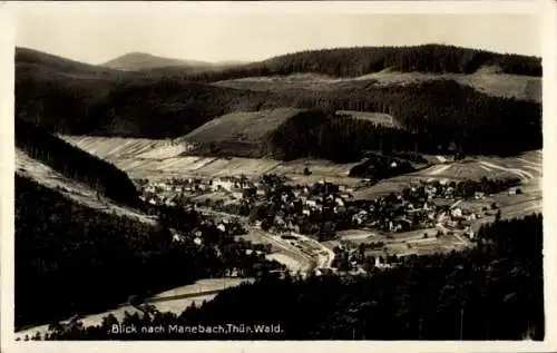 Ak Manebach Ilmenau in Thüringen, Blick nach  Thür. Wald, Fotografie, Landschaft