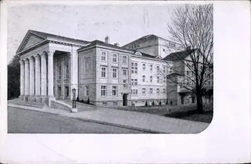 Ak Meiningen in Thüringen, Landestheater, r Bau, Architektur, elegante Säulen
