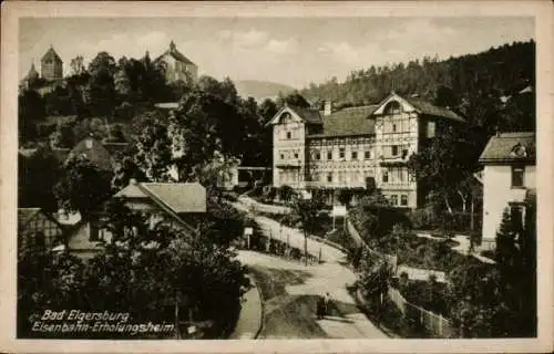 Ak Elgersburg in Thüringen, Carl Eduard Warte, Vorderseite zeigt  Eisenbahn-Erholungsheim, Gebäud