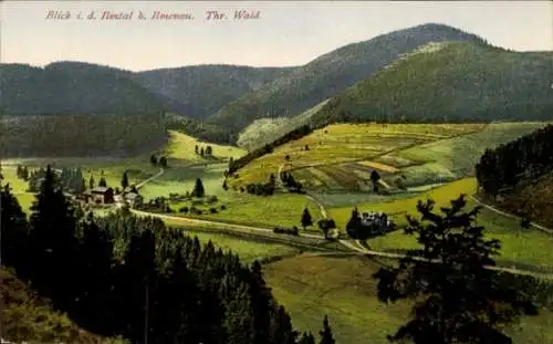 Ak Ilmtal Stadtilm in Thüringen, Landschaftsblick, grüne Wiesen, Hügel, Bäume, Gebäude