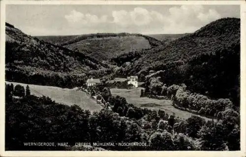 Ak Nöschenrode Wernigerode im Harz, Landschaftsaufnahme, Harz, Mühlental, Noschenrode