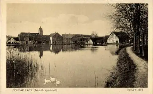 Ak Solbad Laer Melle Teutoburgerwald, am Dorfteich