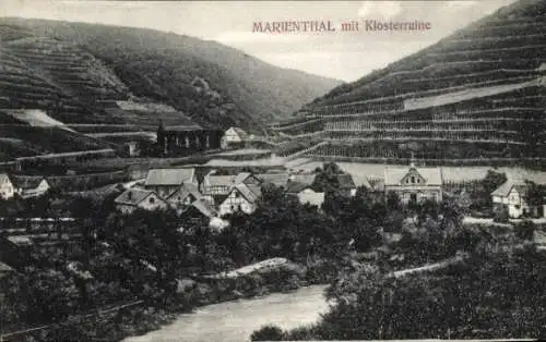 Ak Marienthal Dernau Ahr, Totalansicht mit Klosterruine