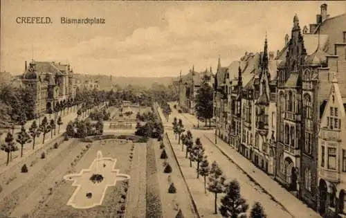 Ak Krefeld am Niederrhein, Bismarckplatz