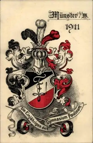 Studentika Ak Münster in Westfalen, Die Einjährigen des Gymnasium Paulinum, 1911