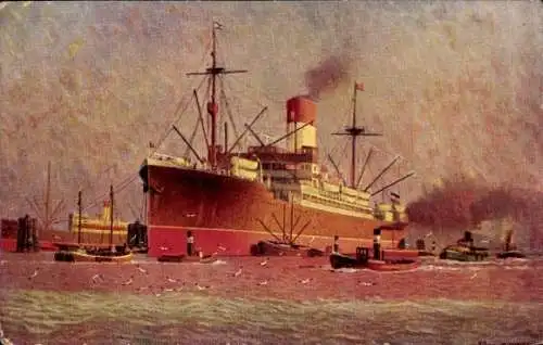 Künstler Ak Postdampfer La Coruna, HSDG