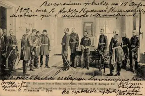 CPA Le captif Osman-Pacha devant le Tzar-Liberatour le 25 Novembre 1877
