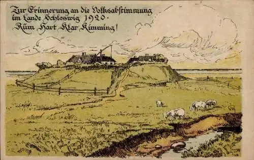 Litho Volksabstimmung im Lande Schleswig 1920, Rüm Hart Klaar Kúmming