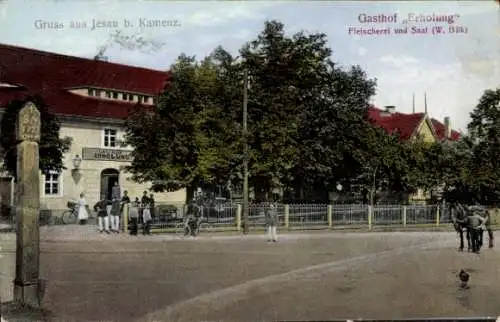 Ak Jesau Kamenz Sachsen, Gasthof Erholung, Fleischerei und Saal, Inh. W. Bilk