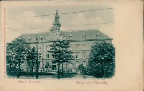 Relief Ak Chemnitz in Sachsen, neues Rathaus