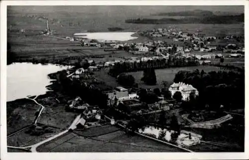 Ak Rammenau Sachsen, Landschaftsaufnahme, Dorfansicht, Seen,  Architektur