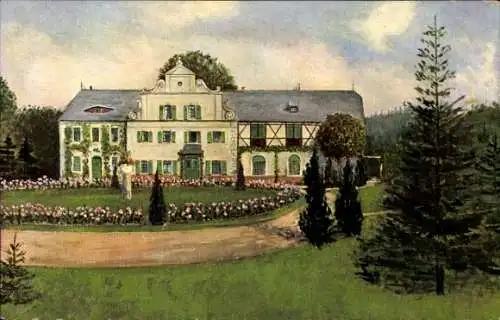 Ak Sornssig bei Pommritz Hochkirch in Sachsen, Gartenanlage, Schloss