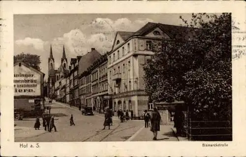 Ak Hof an der Saale Oberfranken Bayern, Bismarckstraße