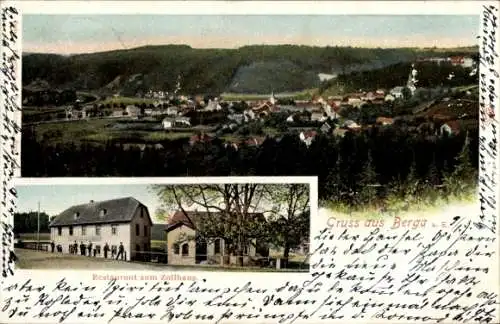 Ak Berga an der Elster Thüringen, Aussicht auf  Restaurant zum Zollhaus, Landschaftsbilder